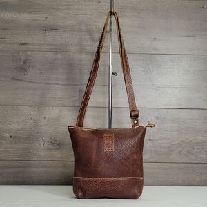 Portland Leather Goods Brown Leather Crossbody Bag